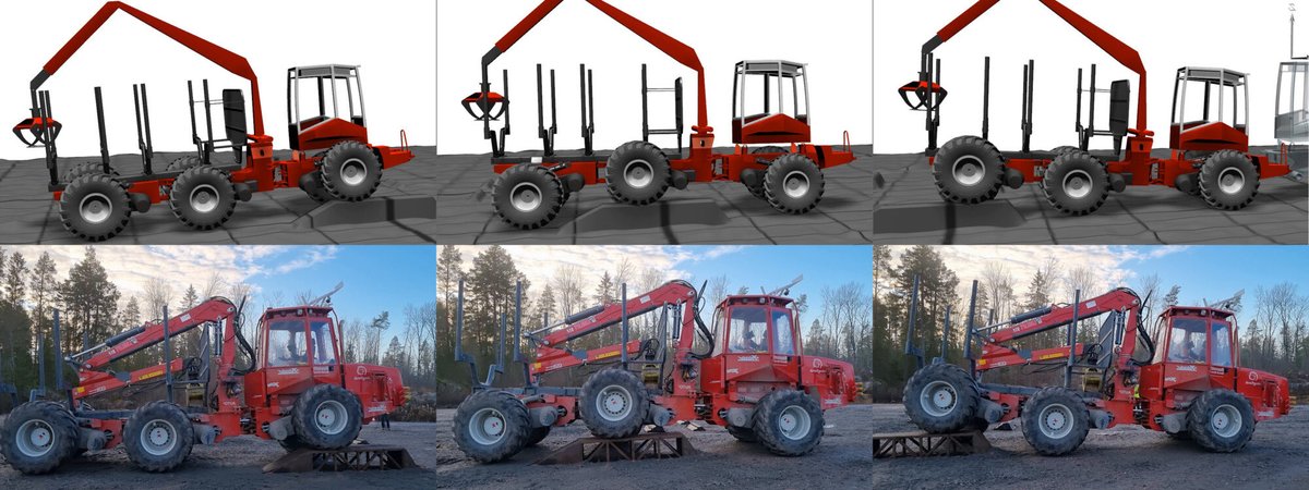 Kenneth Bodin 🦋 (@kennethbodin) on Twitter photo AI in forestry from @servinmartin Wiberg et al.
Sim-to-real on forestry machine w active suspension.
Simulations in AGX from <a href="/algoryx/">Algoryx Simulation</a>
Video: youtu.be/ASkf2-fHsmc
News in Swedish: mistradigitalforest.se/nyheter/forskn…
Site: umit.cs.umu.se/s2r-ascdrl/
Preprint: arxiv.org/abs/2306.11171 AI in forestry from @servinmartin Wiberg et al.
Sim-to-real on forestry machine w active suspension.
Simulations in AGX from <a href="/algoryx/">Algoryx Simulation</a>
Video: youtu.be/ASkf2-fHsmc
News in Swedish: mistradigitalforest.se/nyheter/forskn…
Site: umit.cs.umu.se/s2r-ascdrl/
Preprint: arxiv.org/abs/2306.11171