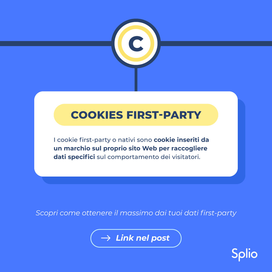 Splio_it's tweet photo. Conosci i cookie first-party? 💡 
Scopri perché e come devono essere uno dei tuoi migliori alleati nella nostra ultima #guida: https://t.co/LhuxZrSD7X
#CookiesFirstParty #CRM #Marketing https://t.co/YjENoMajDO