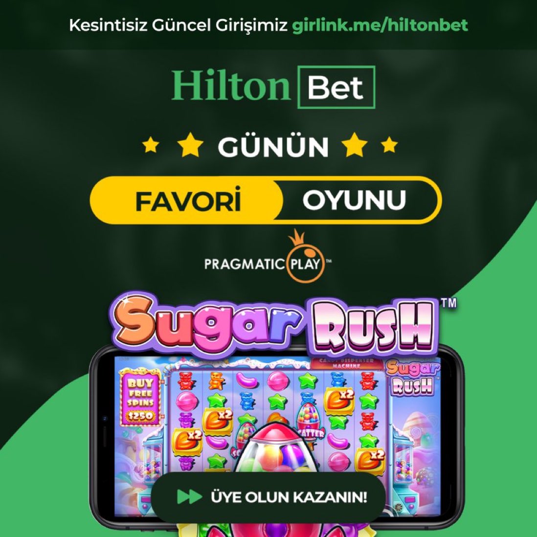 HiltonBet on Twitter: \u0026quot;\ud83d\udce3 Sugar Rush ile 5000x kazan !! \ud83c\udf40 Kesintisiz ve ...
