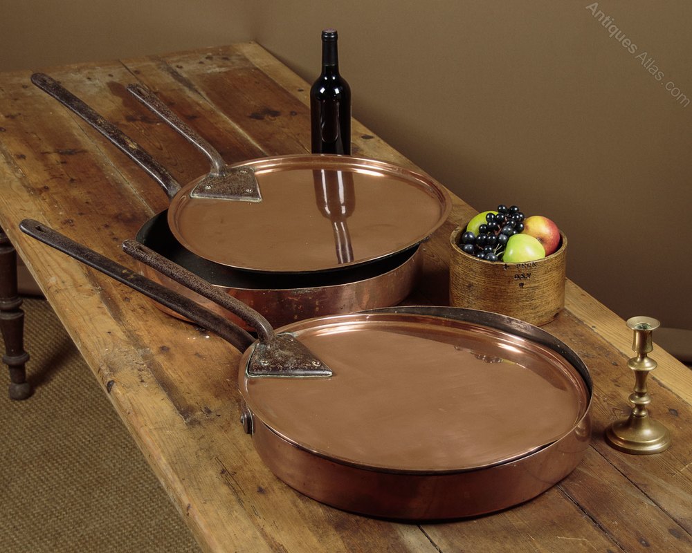 antiques_atlas's tweet photo. For sale on Antiques Atlas we have 136 items of Copper Antique Kitchenalia on this link https://t.co/ucwrYtLQvZ Including this Pair of Very Large Copper Sautรฉ Pans c.1870 https://t.co/xvc6mePVPM @CollingeAntique #antiquecopper #coppercookware https://t.co/r9K6wwMvoe