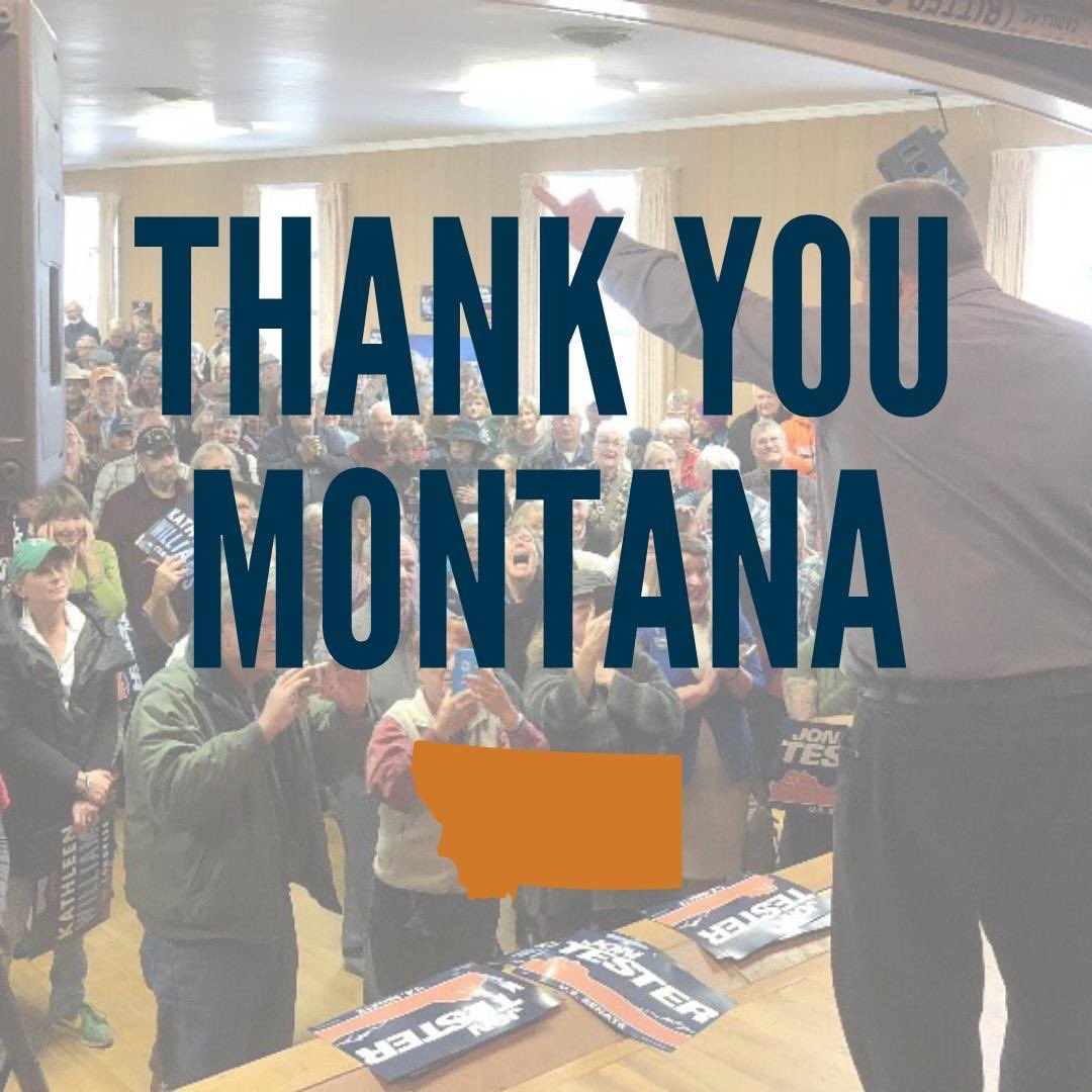 Jon Tester on Twitter "Thank you to everyone who dug deep and made a