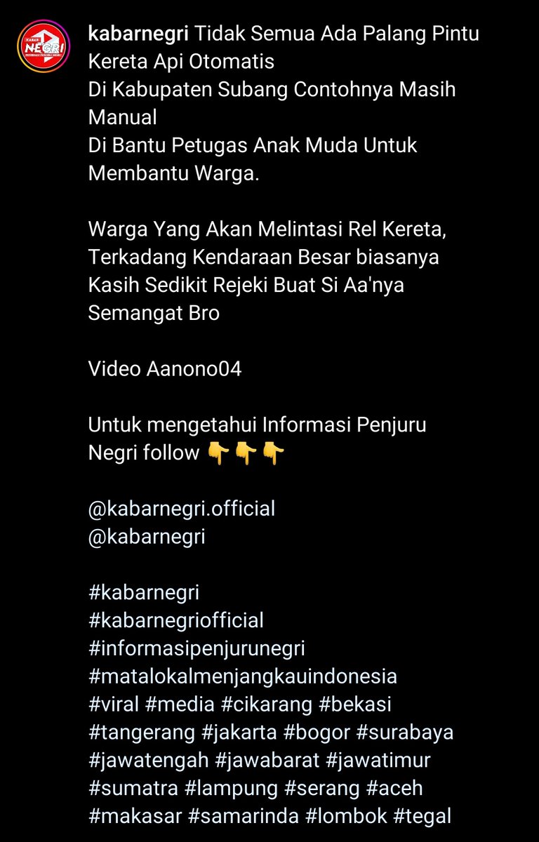 6undul0h's tweet photo. Kang @ridwankamil , daripada bikin patung haram segede gaban, mending dana dialokasikan utk sarana dan prasarana umum, seperti pengadaan pintu lintasan palang otomatis misalnya, ini di Kabupaten Subang masih manual dan cuma andalkan warga yg sukarela.. https://t.co/oa5McgW5zO