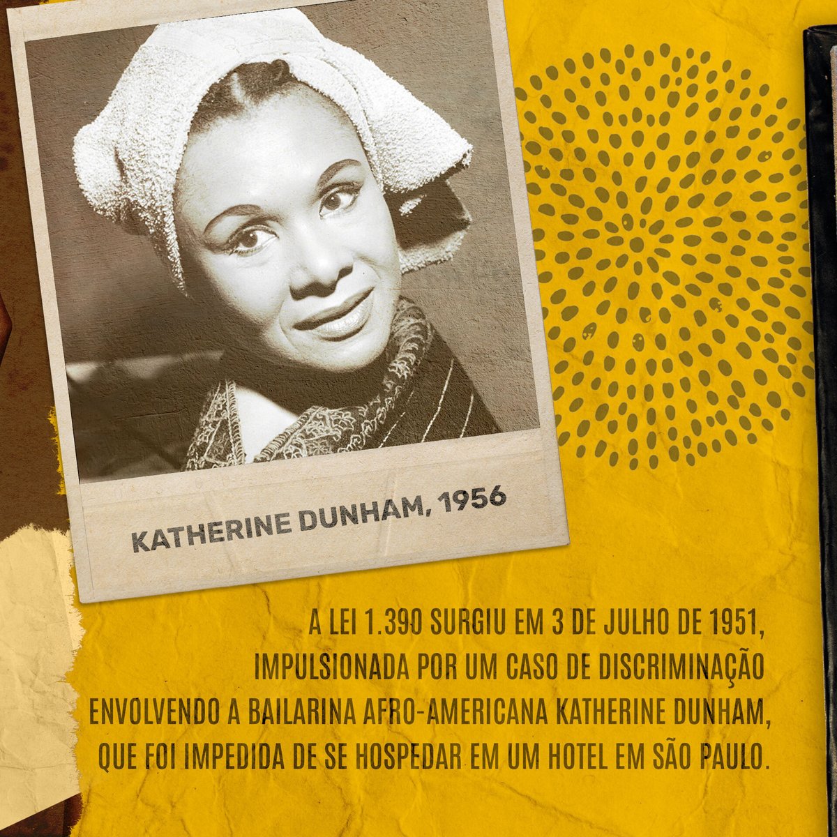 Sabia que a 1ª legislação contra o racismo no Brasil surgiu após um episódio de discriminação em hotel?  Hoje, celebramos a lei e seguimos em luta! Episódios de racismo são muito comuns no turismo e o #afroturismo é uma estratégia de enfrentamento e conscientização #RacismoÉCrime