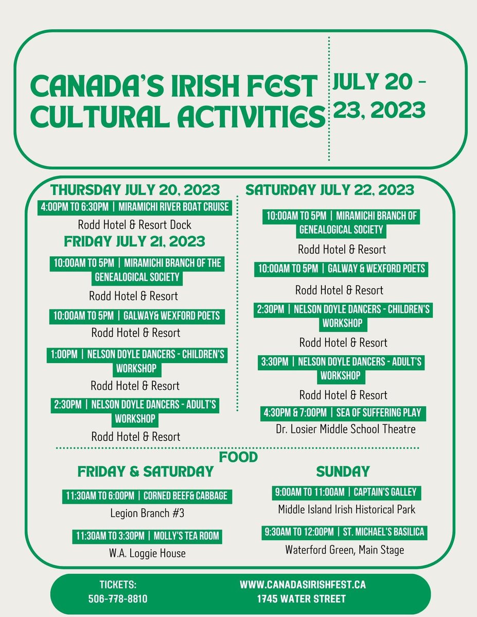 MiramichiIrish's tweet photo. We can’t wait to see you!! 

@CMiramichi @RaglanRoadMusic @JesusMurphyNS @TheStanfields @veroniquea 

#exploreNB #miramichi #irishfest https://t.co/ZSVHbpJXII