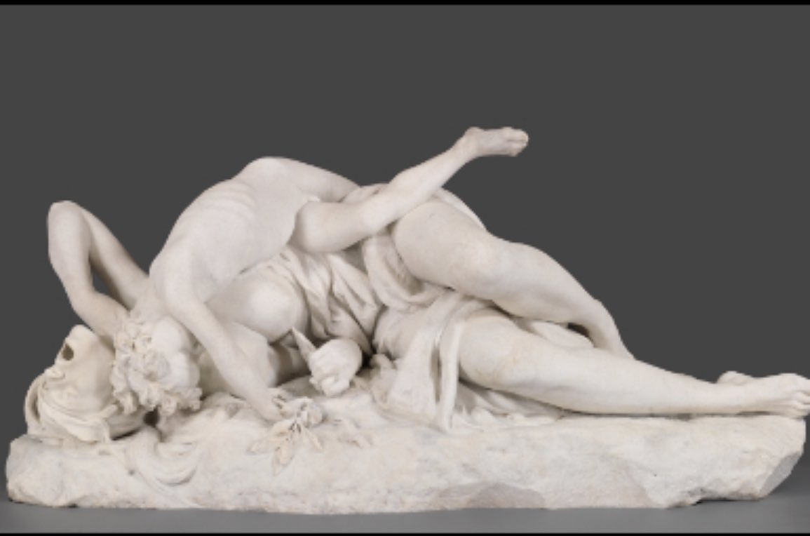 deeeptracksonly's tweet photo. @Culture_Crit Sagunto
A mother plunges into her own breast the dagger with which she has killed her son, to avoid their being taken by the Carthaginian soldiers. 
This sculpture took my breath away. I couldn’t help myself from crying. 

Museo Nacional del Prado, Madrid, Spain https://t.co/w2Rje4cl6w