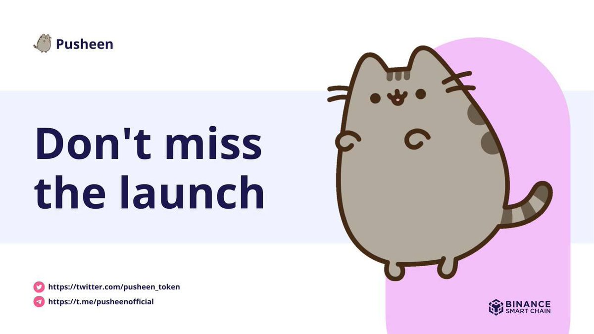 Pusheen Launch: 2023.07.06 14:00 (UTC) Based & bullish team : Top tier 1 callers, Ave and dexview trending booked. Raise is quite low team gonna push it hard. dexview.com/bsc/0xf462aefa… t.me/pusheenofficial
