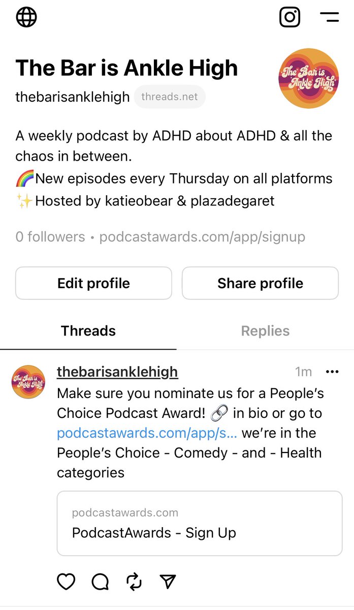 The Bar is Ankle High tweet media