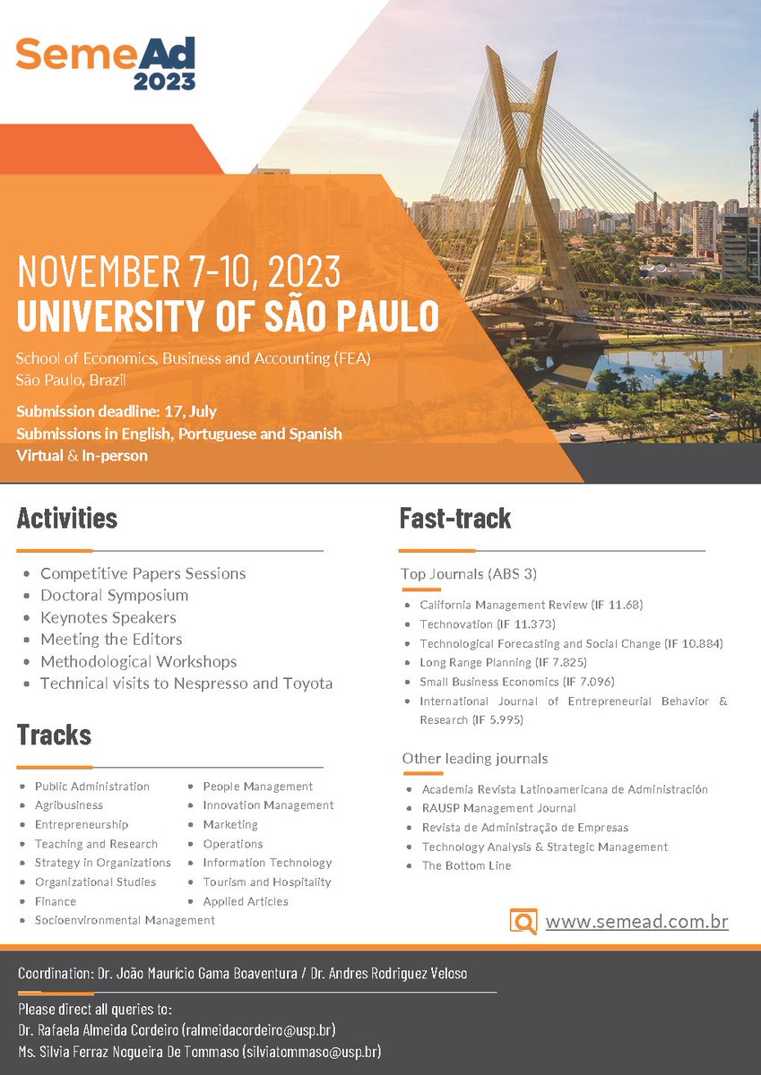 seme_ad's tweet photo. Greetings to the SemeAd community,
The XXVI SemeAd is coming soon!
We will be held on November 07, 08, 09 and 10 - 2023
The first version of our website is already online, browse the submission guidelines
Submissions deadline 17th July
See you soon! https://t.co/lZ9J4TZjMq