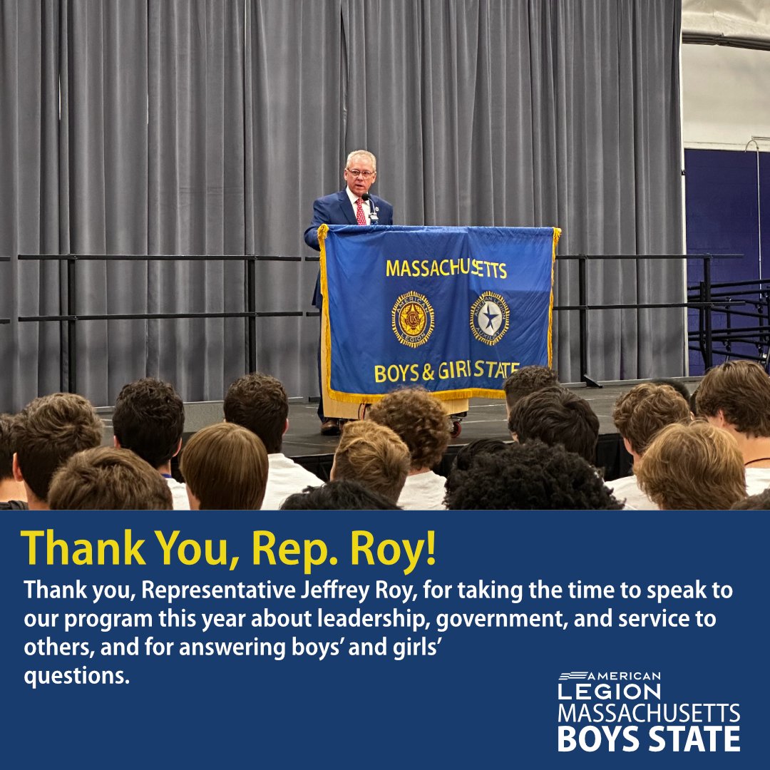 Thank you, <a href="/jeffroy/">Jeffrey N. Roy</a>, for taking the time to speak to our program this year about leadership, government, and service to others, and for answering boys’ and girls’ questions.

Watch our video of Rep. Roy during Gen. Ed. on YouTube, here: youtu.be/2QpjDFWsKSA

#MABS23