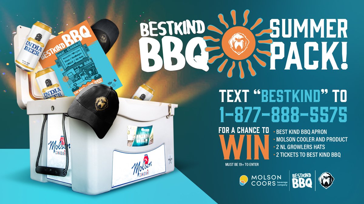 Giveaways are back and we've teamed up with our friends at Bestkind BBQ & Molson Coors for this epic summer pack ☀️🍻🍔

Text 'BESTKIND' to 1-877-888-5575 to enter today. Must be 19+ and present valid photo ID to claim prize. Winner drawn on Monday, July 10.