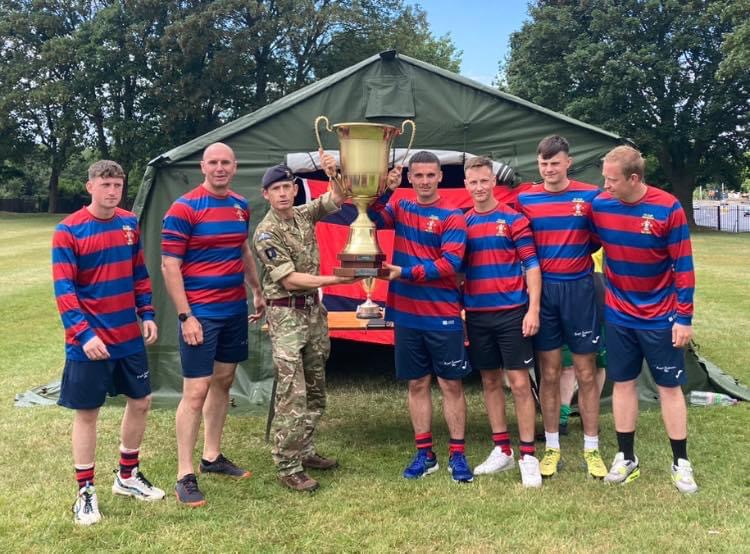 What a pleasure to present REA FC with their trophy for their win at #SapperGames23 yesterday! Congratulations team! 👏🏆 #SapperFamily #SapperStrong #Ubique