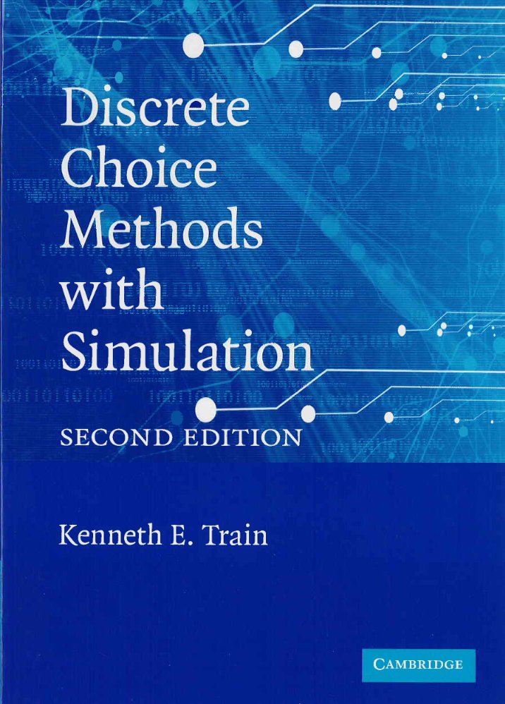 Hi #EconTwitter, 

For those interested in 𝐝𝐢𝐬𝐜𝐫𝐞𝐭𝐞 𝐜𝐡𝐨𝐢𝐜𝐞 𝐦𝐨𝐝𝐞𝐥𝐬 and 𝐦𝐢𝐜𝐫𝐨𝐞𝐜𝐨𝐧𝐨𝐦𝐞𝐭𝐫𝐢𝐜𝐬, this 2011 book by Kenneth train (<a href="/berkeley/">Berkeley</a>) is entirely free. 

A must-have in your #econometrics collection!