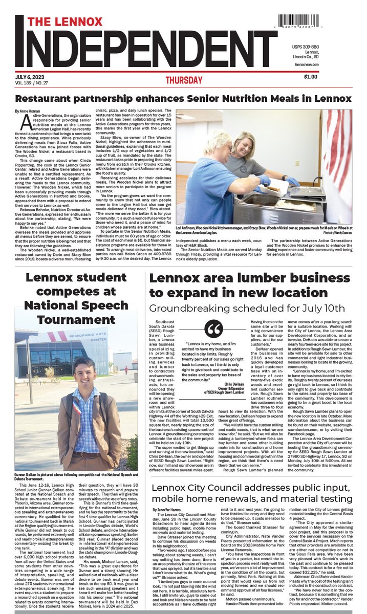 Check out this week's edition of The Lennox Independent. Available on stands now — login anytime at lennoxnews.com.