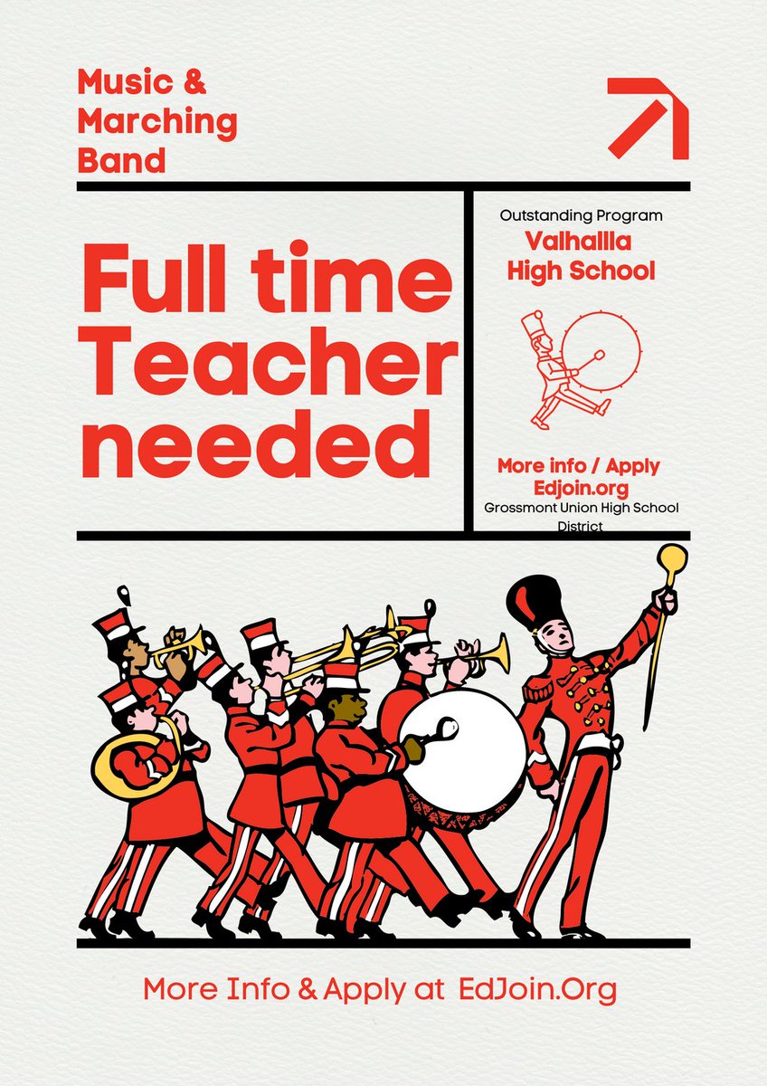 Looking for a wonderful music &amp; marching band teacher for a TERRIFIC high school! All qualified applicants welcome!