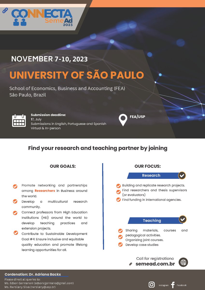 seme_ad's tweet photo. Greetings to the SemeAd community,
The XXVI SemeAd is coming soon!
We will be held on November 07, 08, 09 and 10 - 2023
The first version of our website is already online, browse the submission guidelines
Submissions deadline 17th July
See you soon! https://t.co/lZ9J4TZjMq
