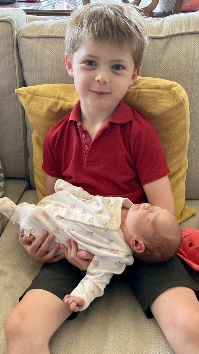 The happiest big brother with his little sister in his arms. 

Thanks to the incredible Dr Shakeel, Dr Kondov and the rest of the theatre team for looking after us both so well; I could not have asked for a better experience. 

<a href="/Leic_hospital/">Leicester's Hospitals</a>