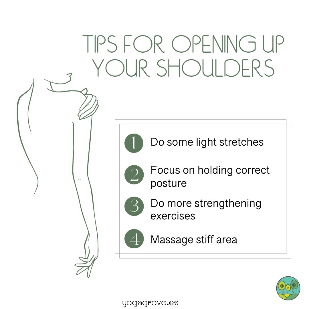 YogaGroveTO's tweet photo. Try out these tips, and feel your shoulders start to open up:) 🧘‍♀️ https://t.co/Inag9o5JyS