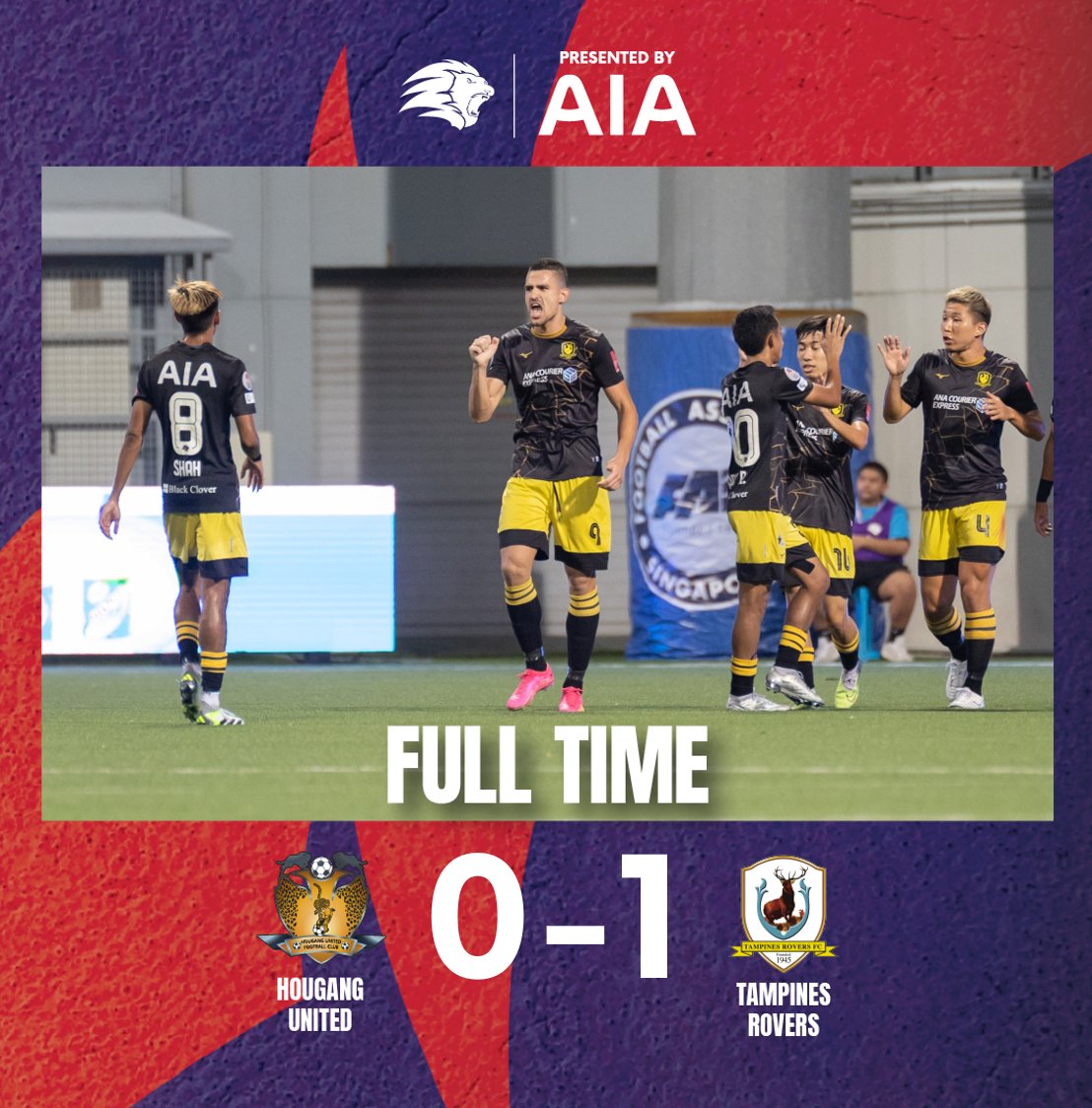 SGPremierLeague's tweet photo. FULL-TIME Hougang 0-1 Tampines #SPL

Tampines return to winning ways with a cagey victory over Hougang! #HOUTAM https://t.co/iAB0JOXpit