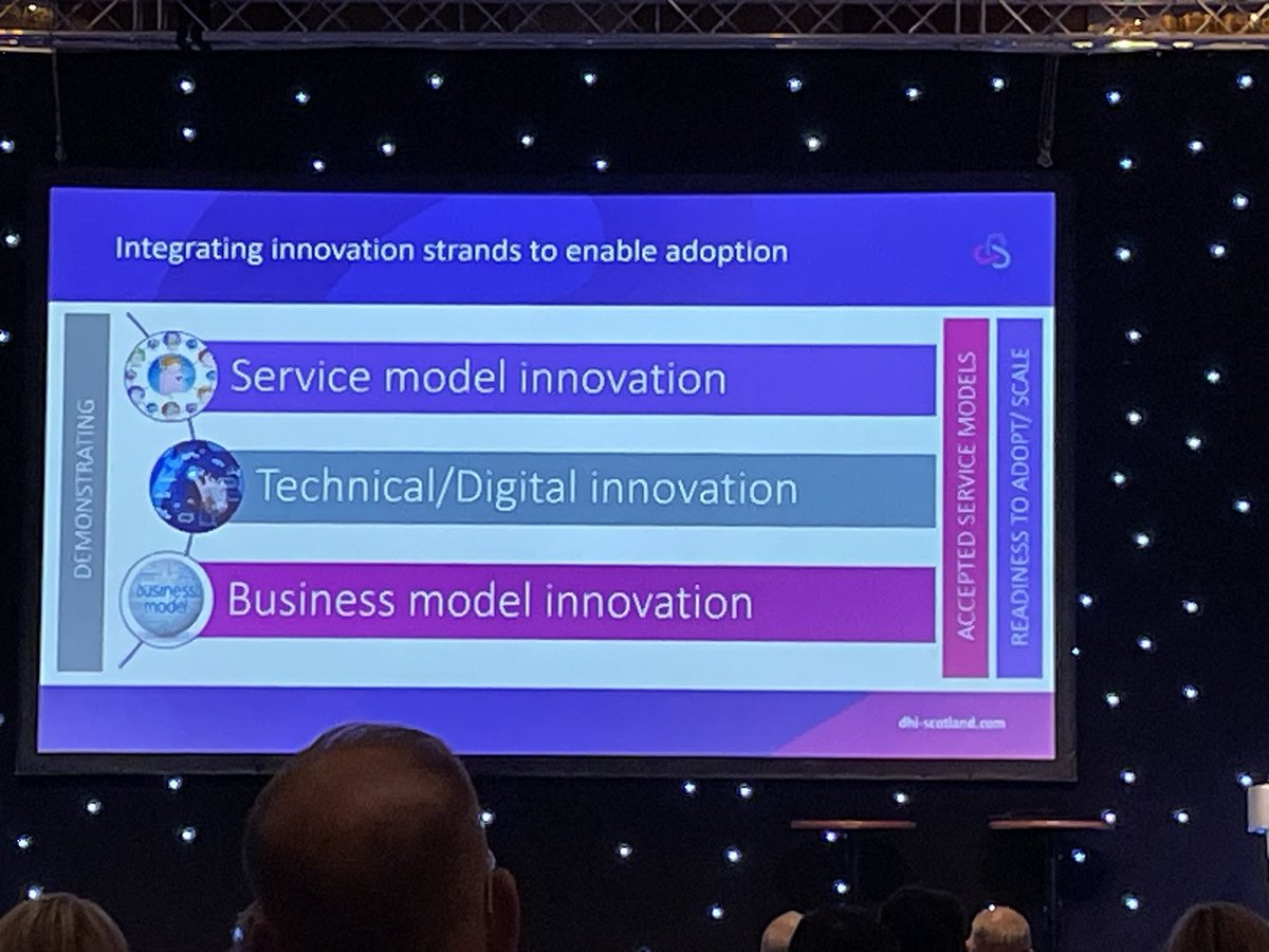 FranTargett's tweet photo. Adoption and scaling needs movement and innovation on service model, technical and business model altogether #TippingPointConference @BevanCommission https://t.co/9Mj56fRd9d