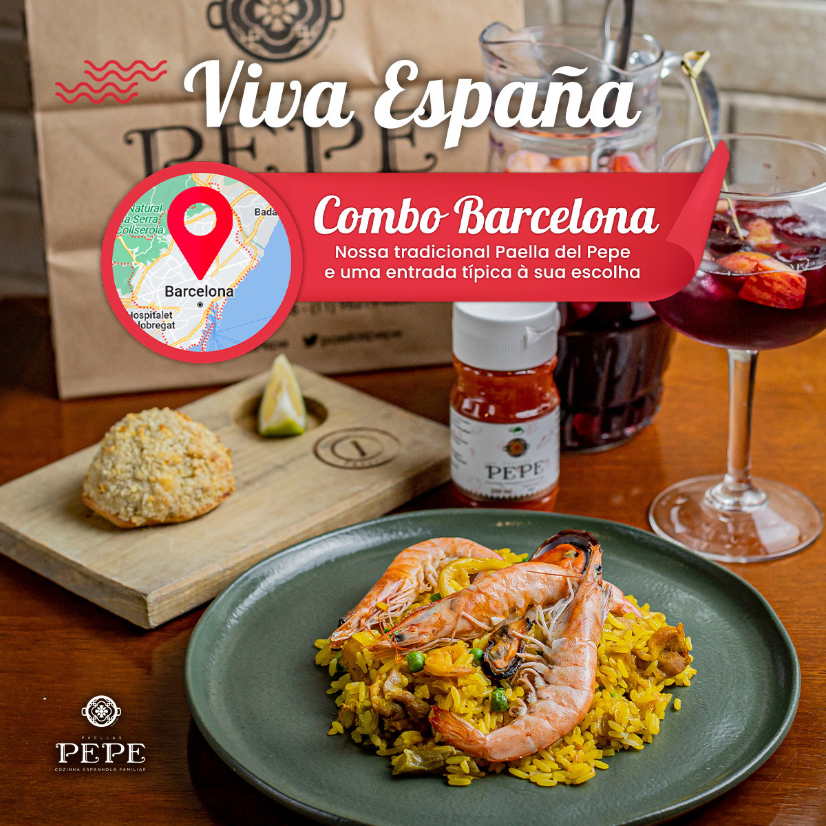 O combo inclui a nossa tradicional Paella del Pepe, preparada com os melhores ingredientes e o sabor autêntico da Espanha, mais uma entrada típica à sua escolha e uma bebida (opcional).
.
.
#paella #culinariaespanhola #ondecomeremsaopaulo #cozinhaespanhola #tapas #restaurantesp