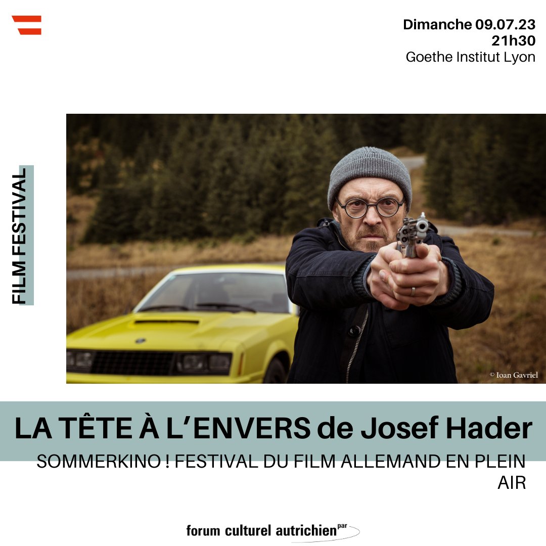 acfparis's tweet photo. 🎬 À ne pas manquer à Lyon ! Ce dimanche, 9 juillet à 21h30, découvrez "La Tête à l'Envers" de Josef Hader au Sommerkino ! Un festival du film allemand en plein air du @goetheinstitut Lyon. 
#austrocult #filmautrichien #josefhader #wildemaus https://t.co/eYLDX1Hgqi