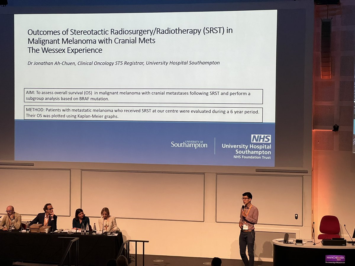 The <a href="/UHSFT/">University Hospital Southampton 💙</a> oncology team on the podium <a href="/BNOSofficial/">BNOS</a> #BNOS2023 
#SRS #melanoma