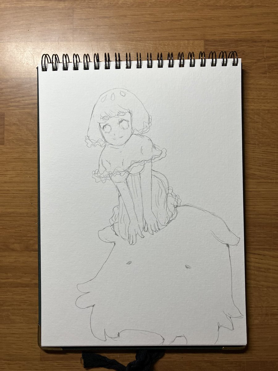 完成させた水彩絵のスキャンや写真を忘れた。下絵のみ写真撮っていた。メンダコとクラゲの女の子🪼
#イラスト https://t.co/ZIe0ndKAYw