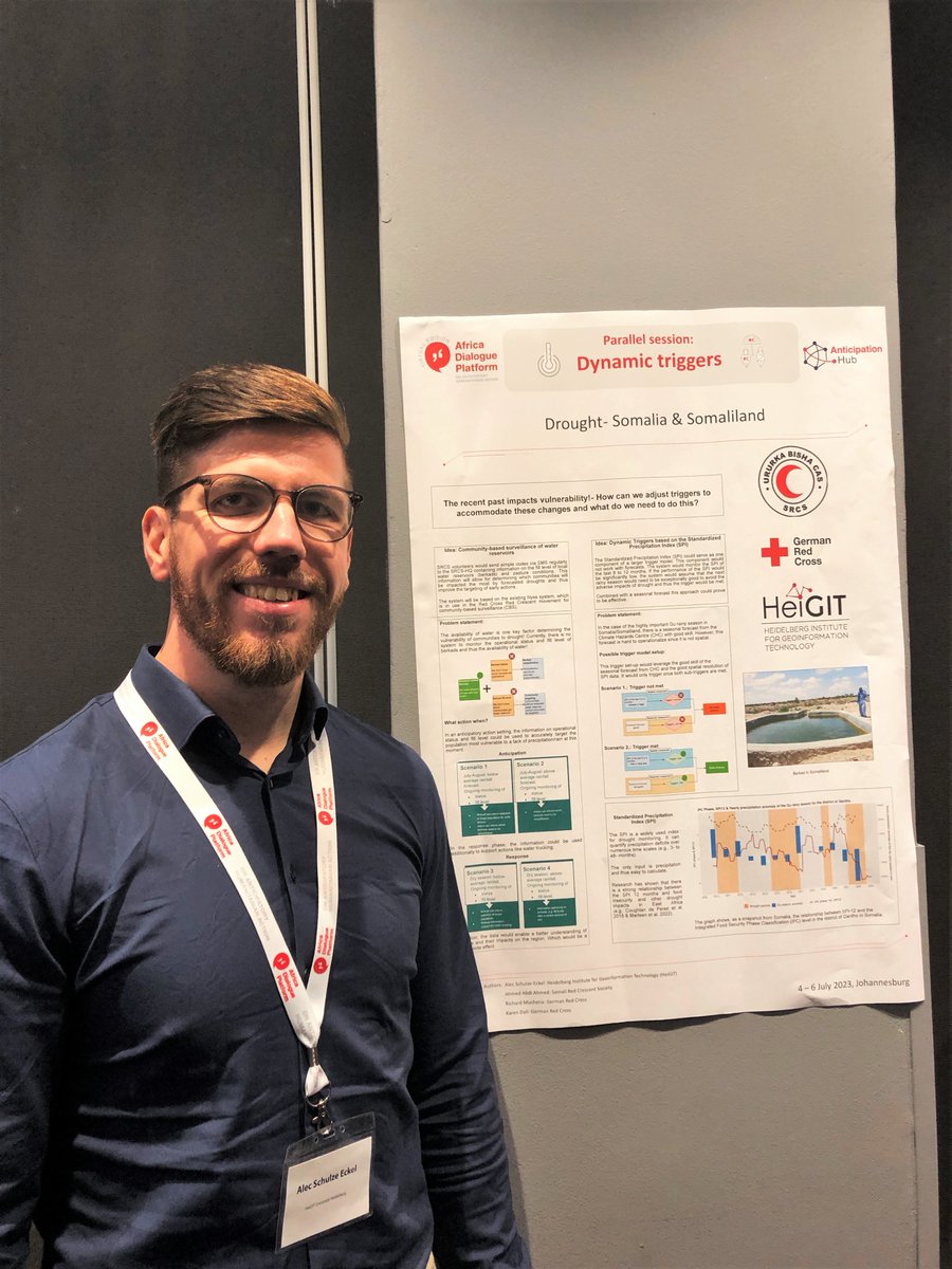 GIScienceHD's tweet photo. 🌍Alec Schulze-Eckel from #HeiGIT attended the 6th Africa Dialogue Platform on Anticipatory Humanitarian Action by @AnticipationHub in #Johannesburg 🇿🇦! He presented a case study on Draught in Somalia & Somaliland 🎙️
👉Read more here: https://t.co/ncndXyotwT #AfricaDP23 #GISchat https://t.co/C5tzu6tgv9
