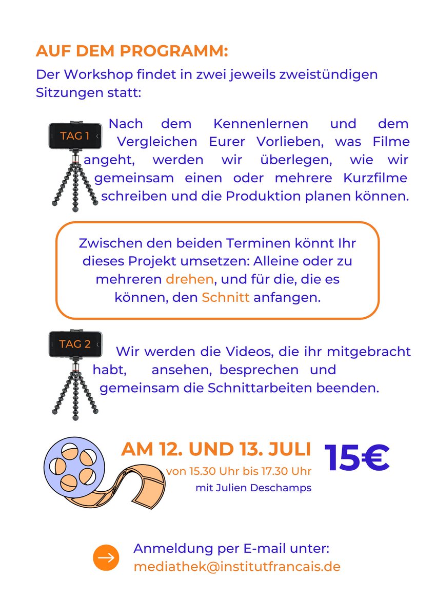 Film-Workshop 'SMARTFILM: MIT DEM SMARTPHONE DREHEN' 👉Am 12. und 13. Juli 📍Institut français Dresden 🎓Unter professioneller Anleitung #film #dresden #workshopdresden