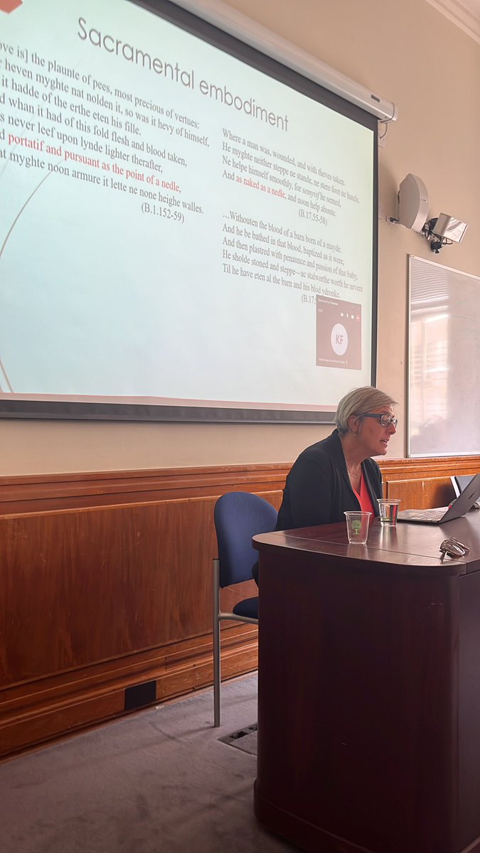 IPPSLondon2023's tweet photo. Liz Schirmer on ‘Piercing heaven’ and ‘Sacramental Emvodiment’ in the queering Langland session: https://t.co/urRXpMA3ht