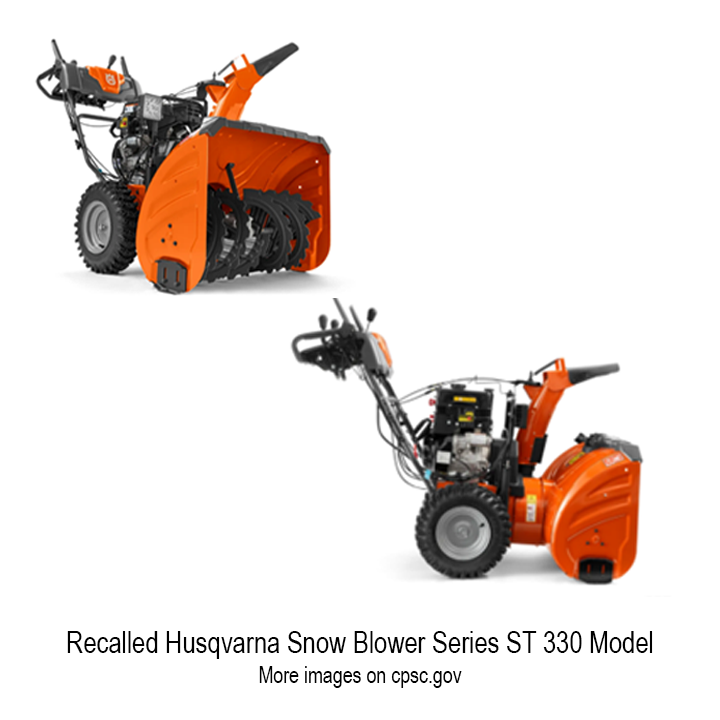 #Recall <a href="/HusqvarnaUSA/">HusqvarnaUSA</a> Recalls Residential 300 Series Snow Blowers Due to Injury Hazard. The recalled 300 series snow blowers can unexpectedly go into drive mode and collide with consumer, posing an injury hazard. Get repair. CONTACT husqvarna.com/us
cpsc.gov/Recalls/2023/H…