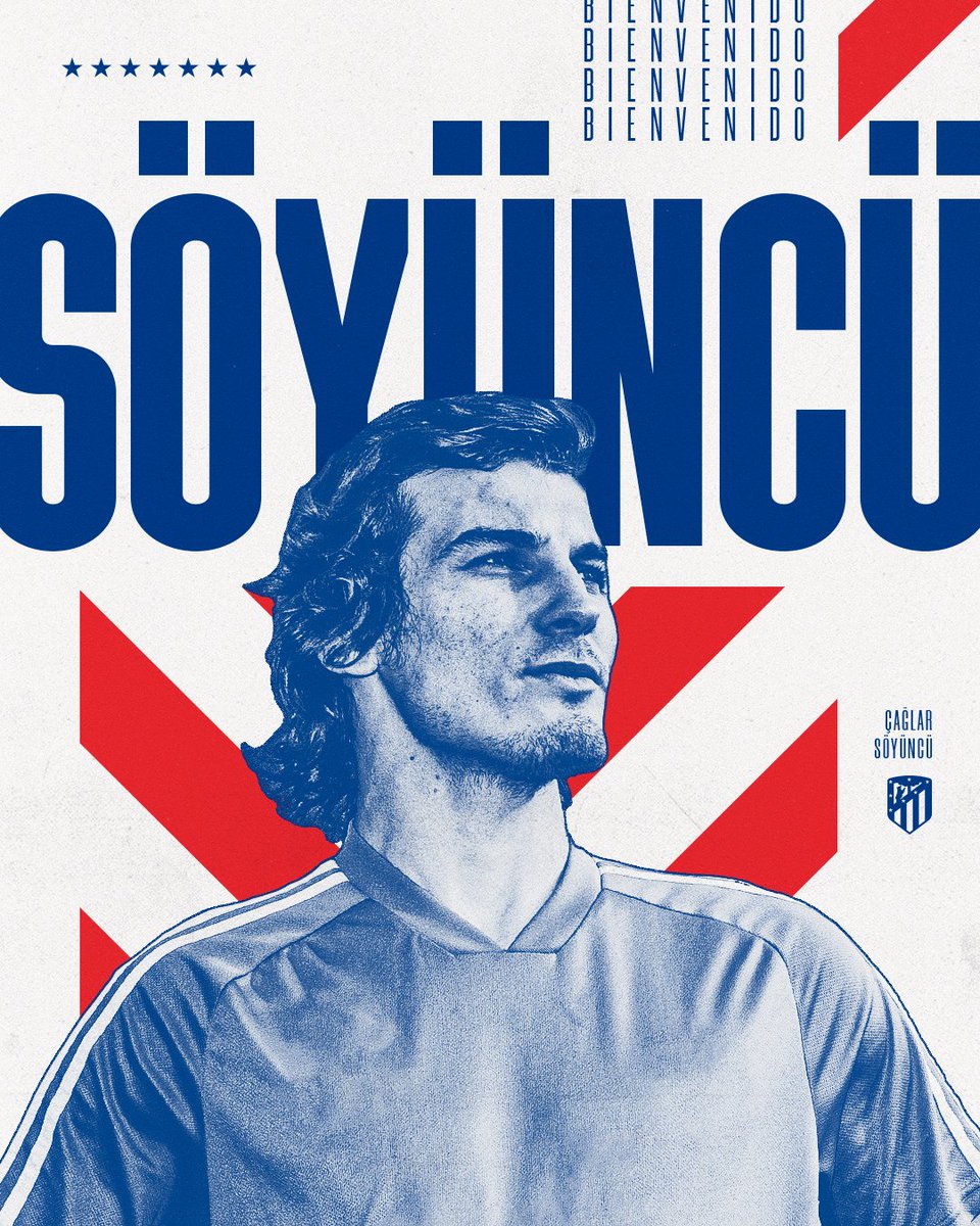 Datos_Champions's tweet photo. Caglar Söyüncü 🇹🇷 es nuevo jugador del Atlético de Madrid 🇪🇦.

El defensa central de 27 años, llega como Agente Libre 🆓, luego de su paso por el Leicester City 🏴󠁧󠁢󠁥󠁮󠁧󠁿.
Firma contrato hasta 2027. #Soyuncu https://t.co/jhK1X8KNdv