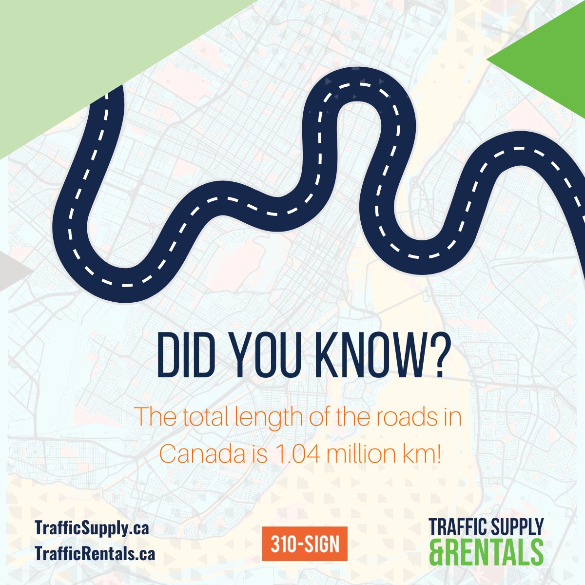 310signca's tweet photo. Hey, did you know that Canada's road and highway network stretches out to 1.04 million km? That means each of the 38.25 million Canadians has an average of 27.25 meters of road! https://t.co/DS32fjzFWU