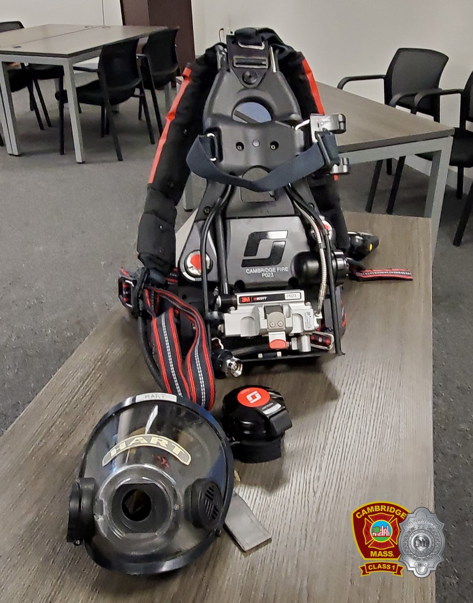 II) SCBA Training: Engs 1 &amp; 9, Lad 4, Res 1, &amp; DC 2 are shown participating in today's (6 July) program. Group 2 on duty. 
Thank you to the Fire Tech &amp; Safety rep for sharing the knowledge.  These SCBA units were purchased w Massachusetts Department of Fire Services HazMat funds.