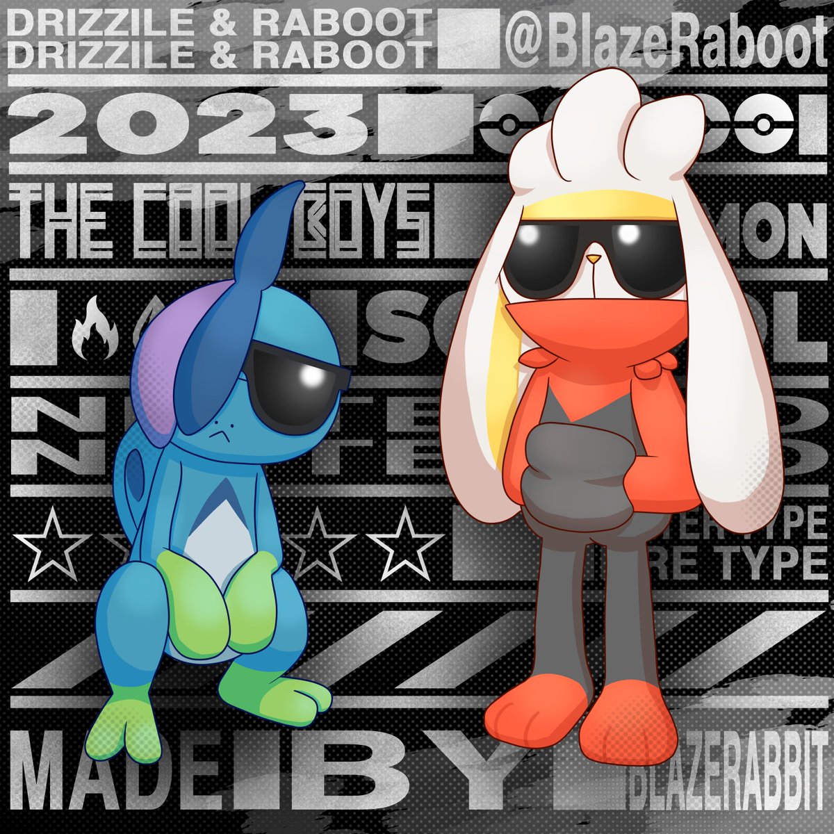 BlazeRabbitt's tweet image. The cool boys #Drizzile #Raboot #Pokemon