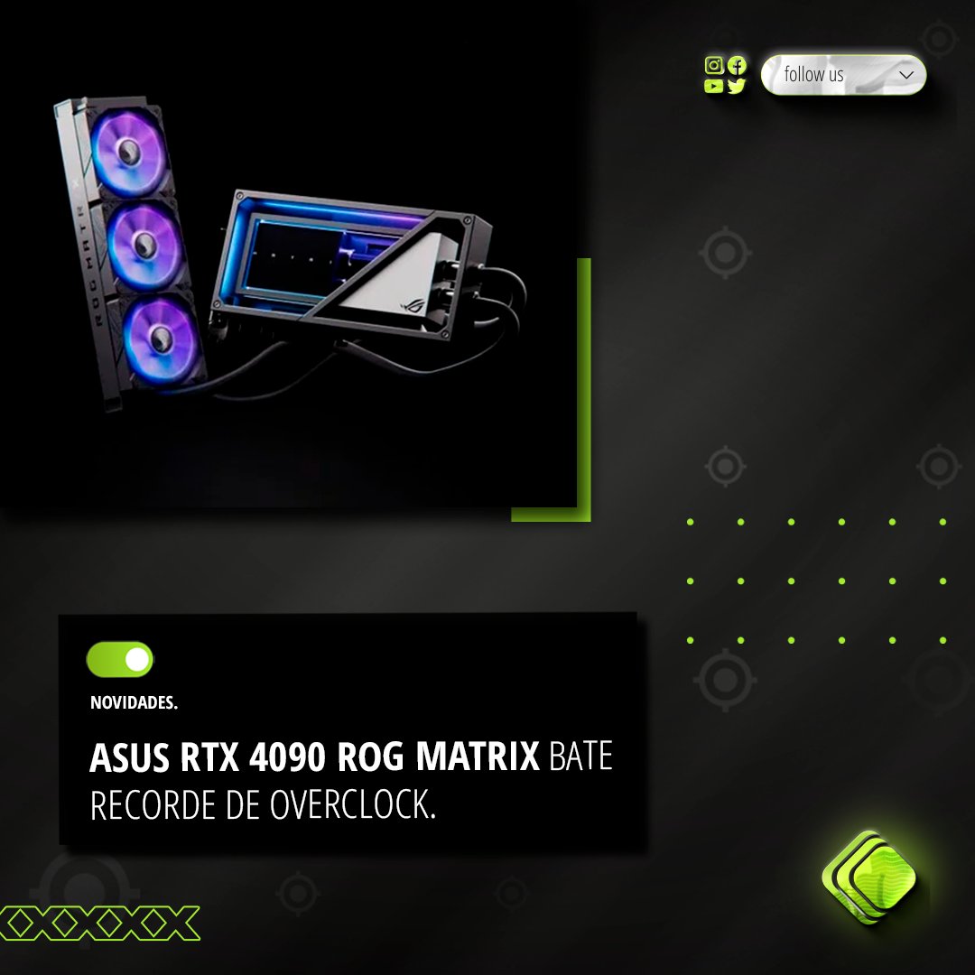 gamingfps_'s tweet photo. 🔥💥 Recorde de velocidade! A ASUS GeForce RTX 4090 ROG Matrix atingiu uma frequência de GPU impressionante de 3.94 GHz, superando o modelo anterior por 15 MHz. 🚀✨ Com seu liquid cooler AIO de última geração e a aplicação líquida TIM.

#Overclocking #asus #gamerlife #PCGaming https://t.co/7DxAg1hZUE