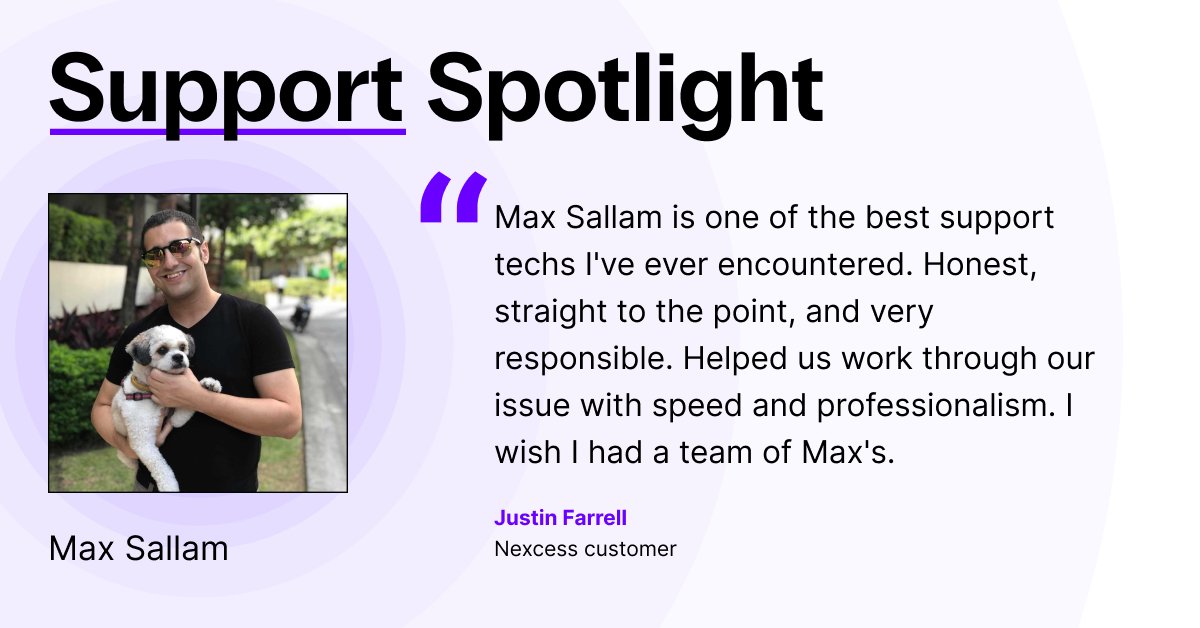 nexcess's tweet image. 🌟 Meet Max: One of our many top-notch support experts! 🙌 He&apos;s your go-to person for solving any tech challenge. Exceptional service guaranteed! #SupportSpotlight #EmployeeSpotlight