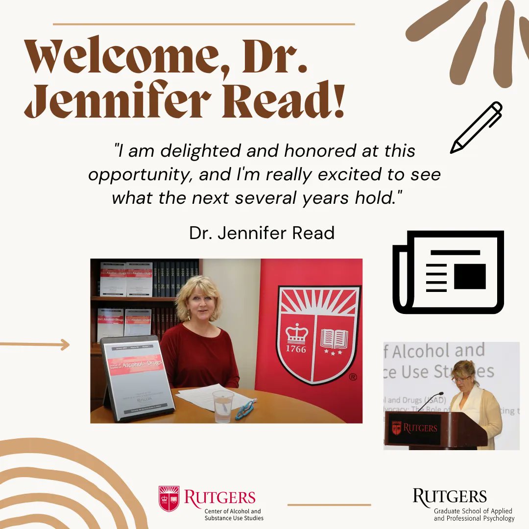RutgersGSAPP's tweet photo. Thank you to our outgoing Editor, Dr. Thomas Babor, and welcome to our new Editor, Dr. Jennifer Read! Watch the video of Dr. Read’s insights & vision for #JSAD: https://t.co/lpbv5tH3ZP
#GSAPP #CAS #Rutgers #RU #AlcoholStudies #ScholarlyJournals #Addiction #Research #SubstanceUse https://t.co/5n13OJyV6y