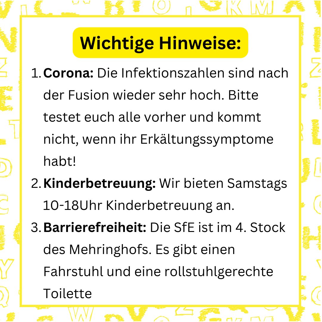 BBgegenRechts's tweet photo. Bitte beachtet: unsere Hinweise zu Coronaschutz, Kinderbetreuung &amp; Barrierefreiheit 🖤💥 #afaratschlag2023 https://t.co/XgwGsStLRQ