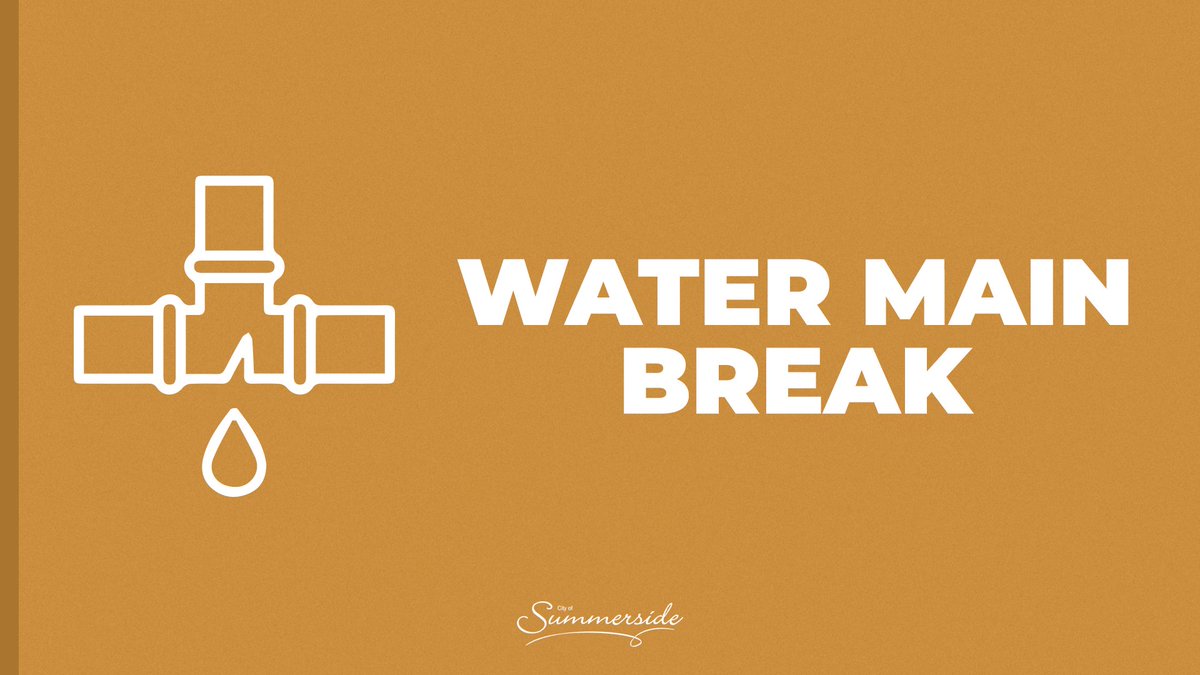 summersidePEI's tweet image. ⚠️ WATER MAIN BREAK

Crews are currently on site repairing a water main break located on Rufus St, between Sheen St &amp;amp; Notre Dame St.  Until the break has been repaired, residents within the area and surrounding area may experience low water pressure or no water.  🚱

#Summerside