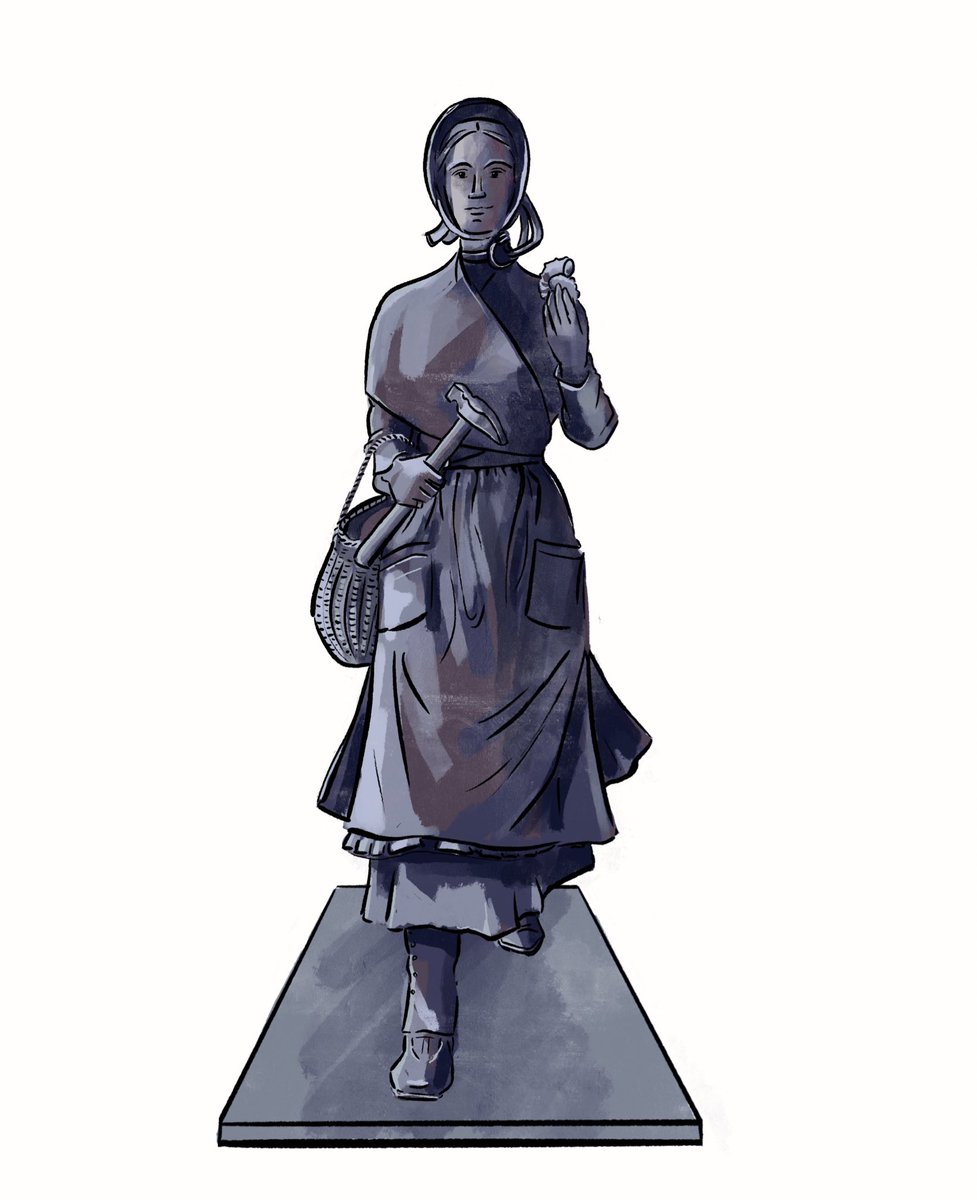 abipate_illo's tweet photo. Starting some style experiments for an awesome info board project with @MaryAnningRocks 
This is the statue of geology legend #maryanning in Lyme Regis 🪸🦈🌊 https://t.co/1eoxkMg658