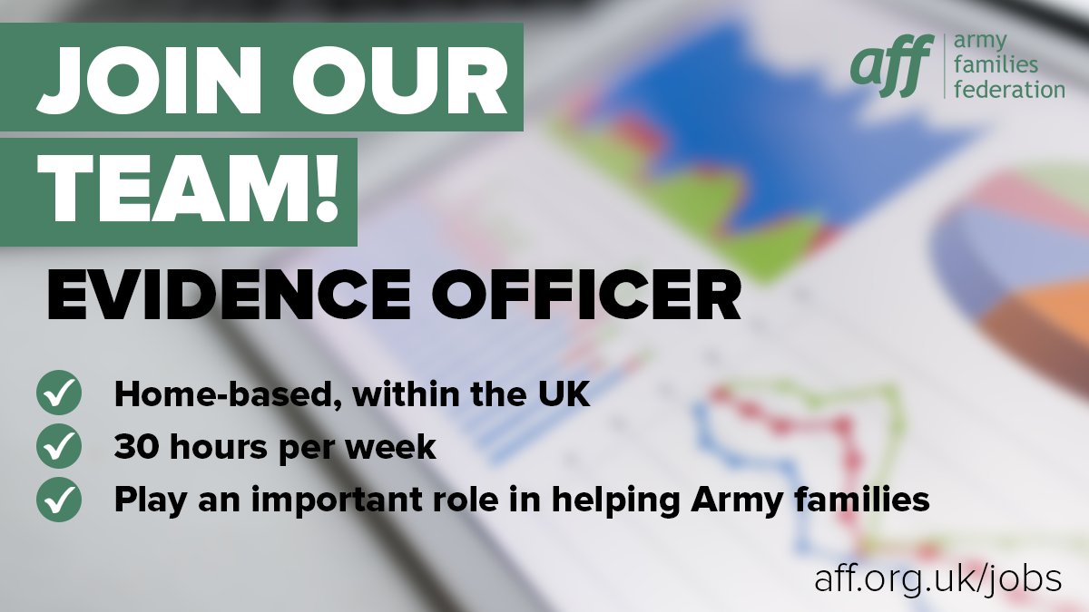 The_AFF's tweet photo. Would you like to play a key role in supporting Army families? Join our team here at AFF!

We're looking for an Evidence Officer to join us - apply now 👉 https://t.co/3Ftx6T9p5i https://t.co/t42LL0Xg3M