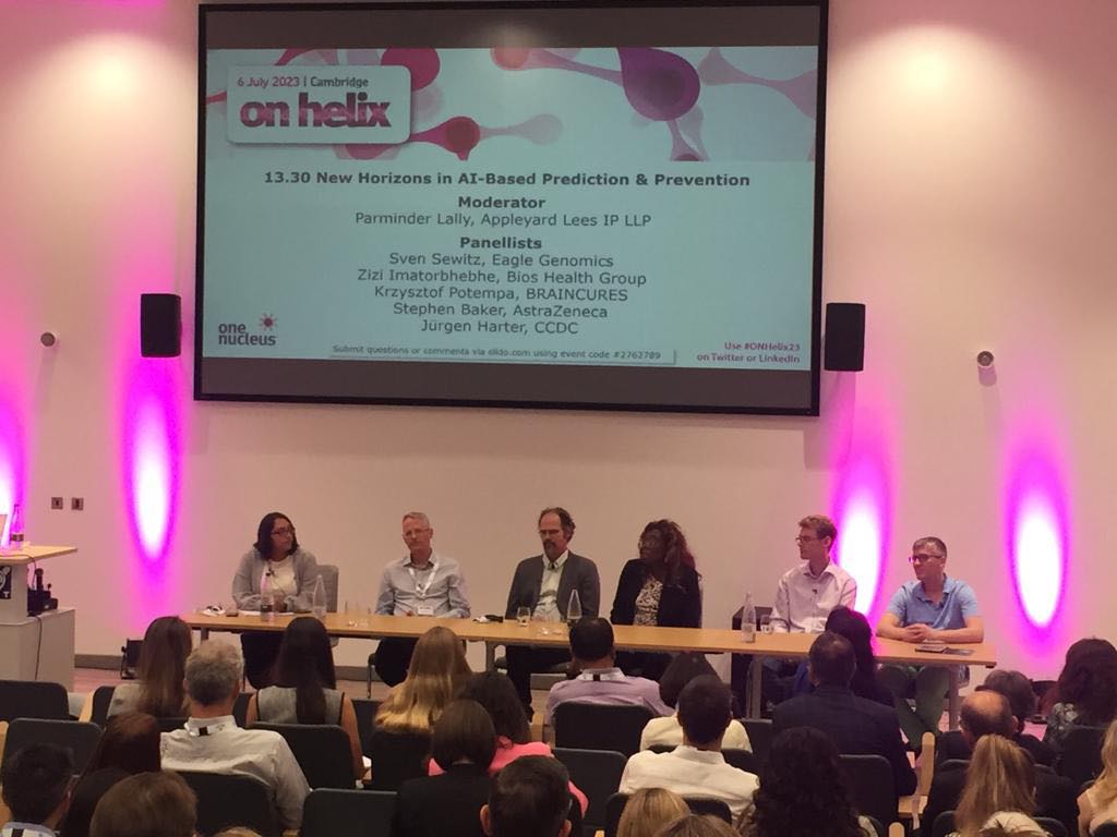 Some great insights about #AI at <a href="/OneNucleus/">One Nucleus</a>' #ONHelix23 event:
AI tools are going to touch every point of drug discovery &amp; design, saving money &amp; time. Using the right AI models and high quality data, we can reach the end-point faster, but will this reduce costs for patients?