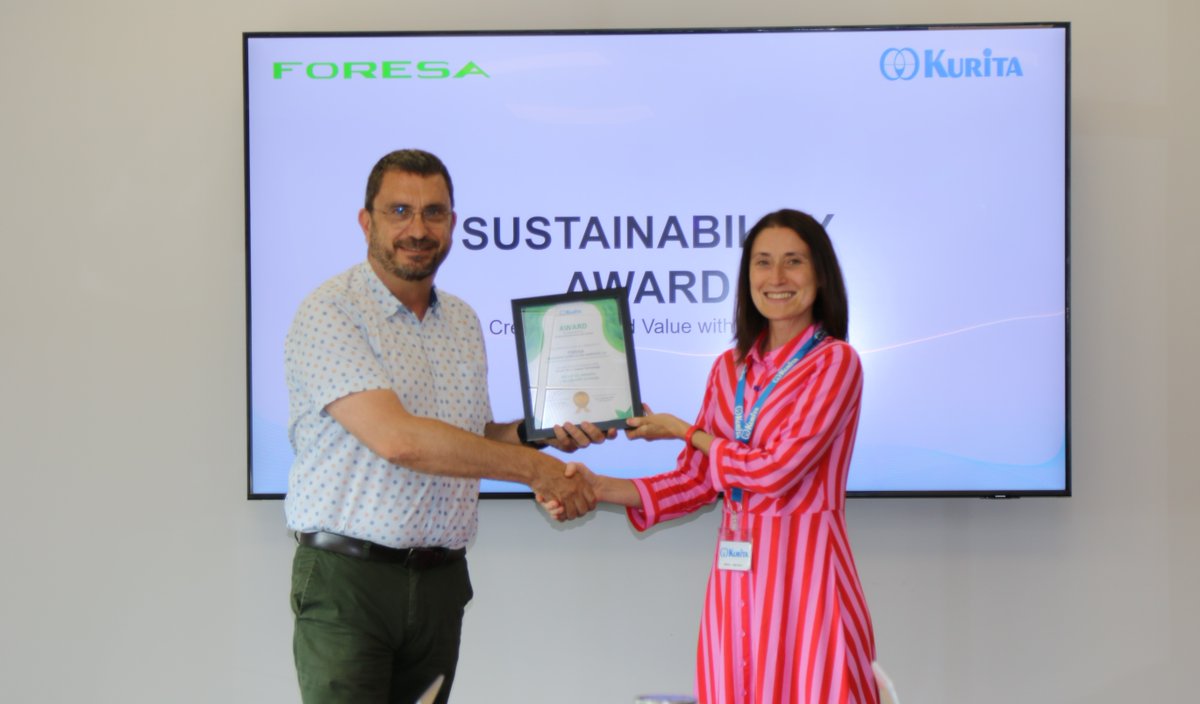 KuritaGlobal's tweet photo. We recently hosted our partner #Foresa, in Barcelona to celebrate our successful collaboration and their outstanding #environmentalcontribution by implementing our Dilurit® BC S-System Technology in their #biocidetreatment.
Let's keep preserving our planet together! https://t.co/nQPspmjgd4