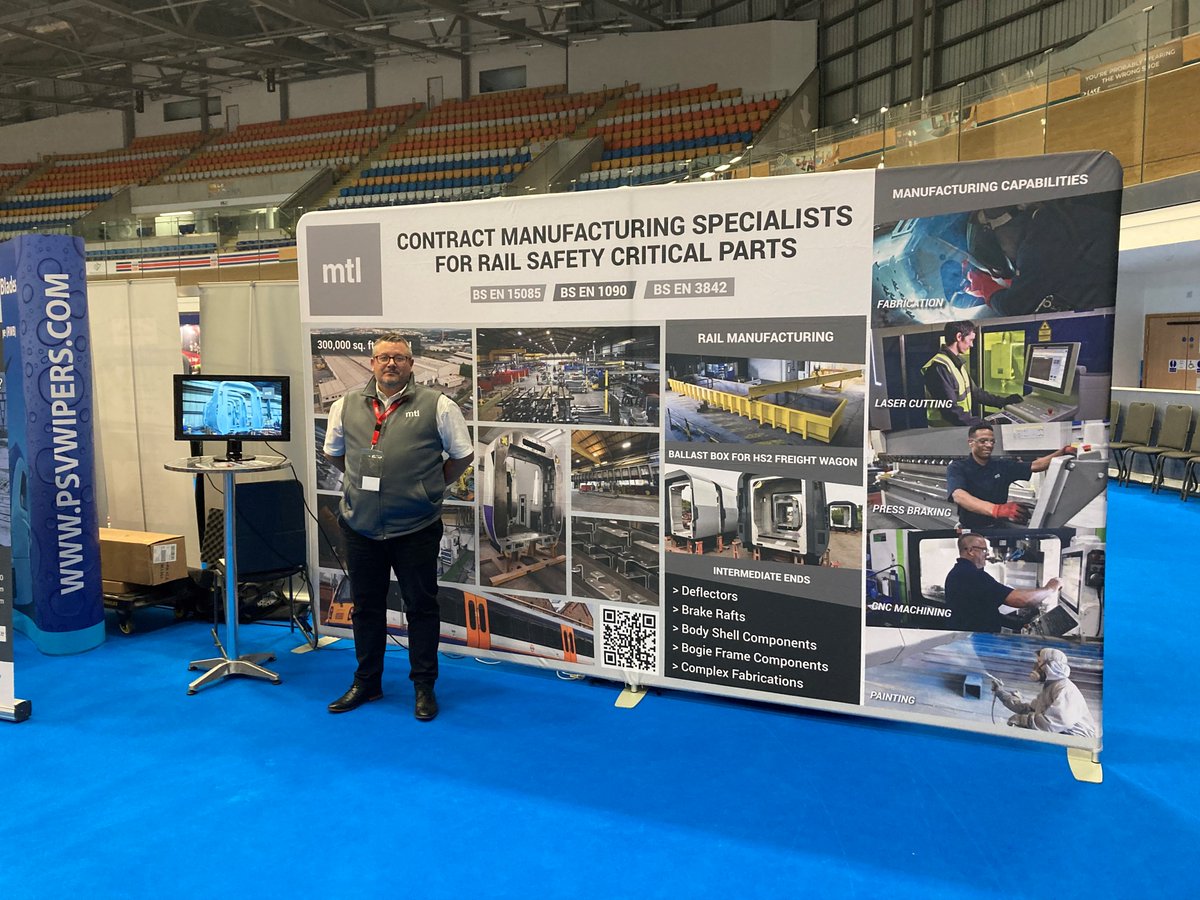 We are all set up and ready for the Rolling Stock Networking 2023 event in Derby.

Our specialist team are on stand P6, ready to discuss our Rolling Stock Metalwork and Rail Contract Manufacturing capabilities.

Make sure to pop over and have a chat with them!

#Rail #RSN23 #MTL