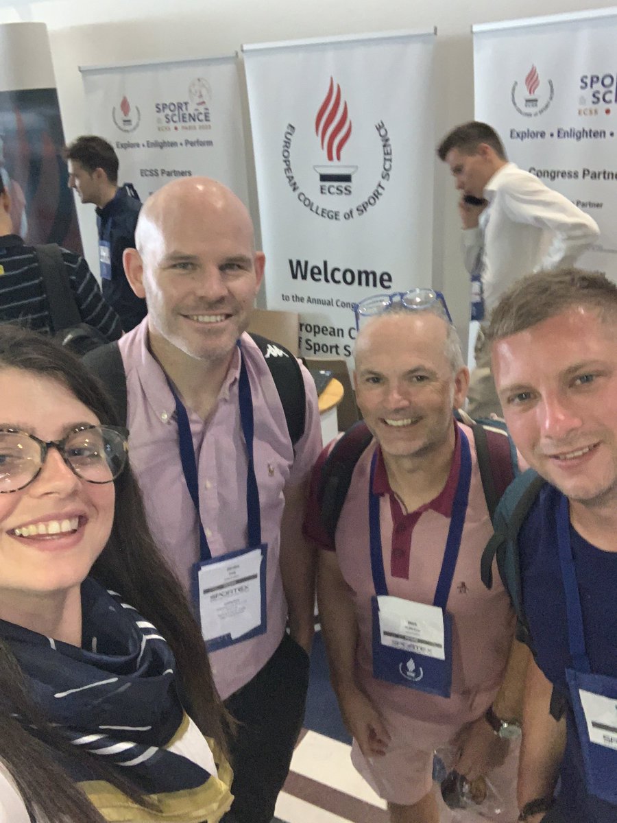 Team Glos <a href="/uniofglos/">University of Gloucestershire</a> all ready for day 2 at the <a href="/E_C_S_S/">ECSS</a> conference. Next presentation from the group is Nathan Thompson Friday morning 11am room 313-314 talking on how technical coaches perceive and understand maturation and training load in youth soccer