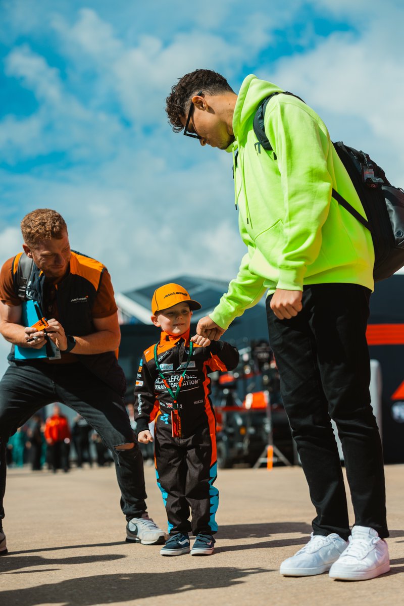 McLarenF1's tweet photo. Meeting your hero. 🥹🤍

@LandoNorris is here! 🤜🤛

#BritishGP 🇬🇧 https://t.co/zeLD0CxF7B
