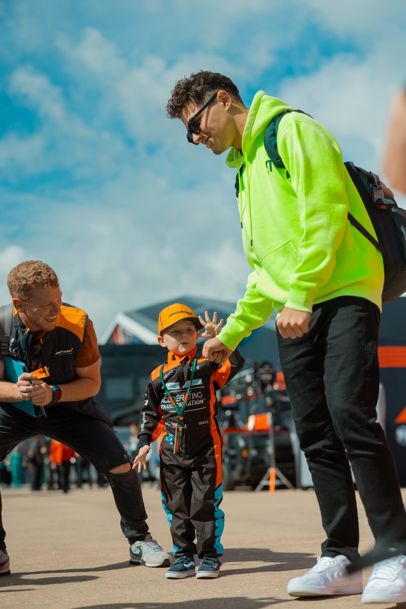 McLarenF1's tweet photo. Meeting your hero. 🥹🤍

@LandoNorris is here! 🤜🤛

#BritishGP 🇬🇧 https://t.co/zeLD0CxF7B
