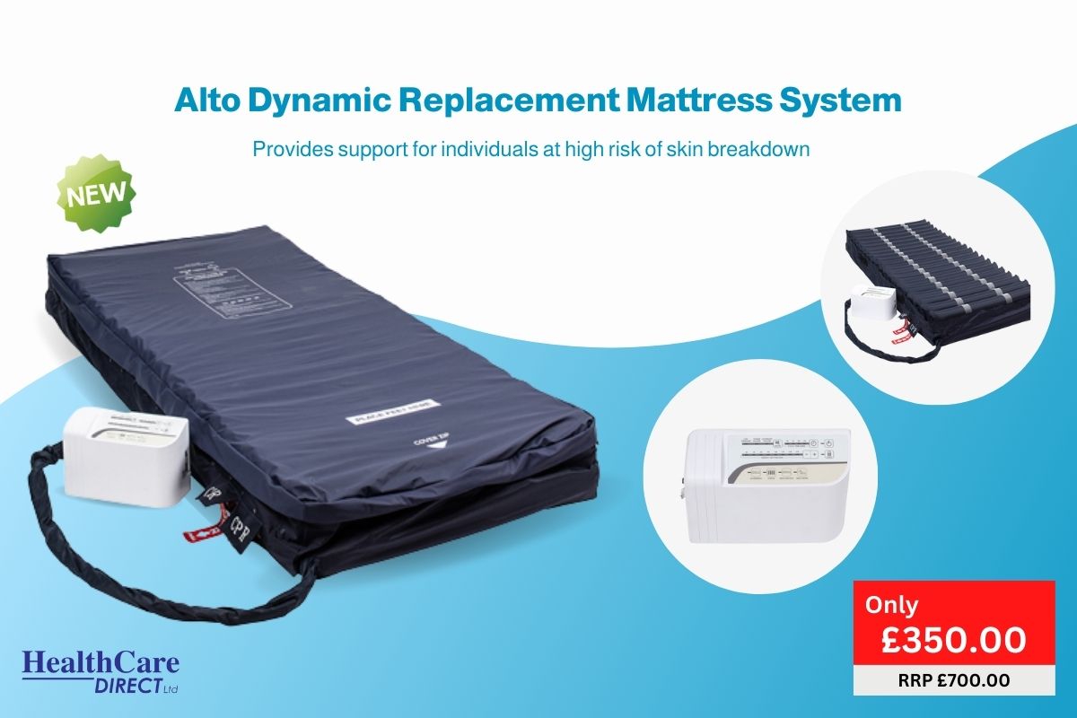 HCDirect's tweet photo. The Alto is a full air replacement mattress (air on air) system and provides support for individuals at high risk of skin breakdown.

Features static, max inflate and seat modes to assist both the user and care giver.

Save 50% this July, shop here: https://t.co/zvYJrq5j8U https://t.co/caYWpZEuOy