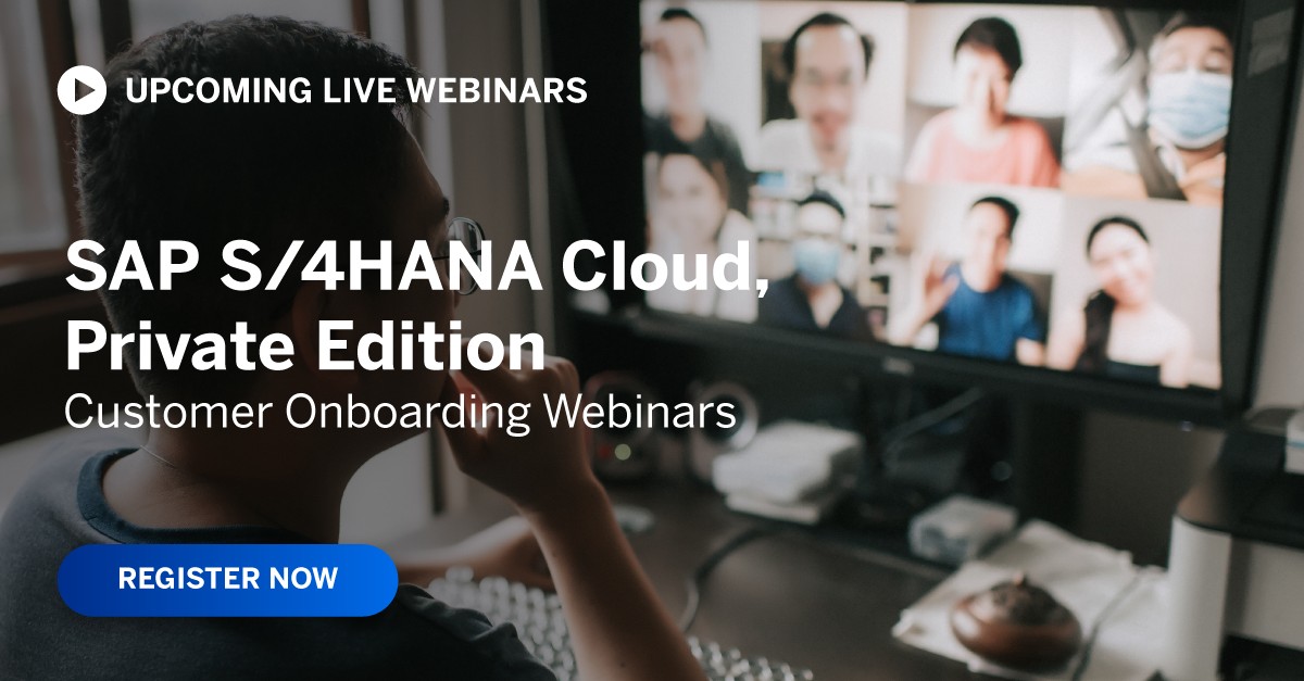 Join us for our #SAP #S4HANACloud, private edition Onboarding Webinars!  We take you through a five-step process to ensure a smooth transition and cover the fundamentals and tips that you need to know.

👉 Register now: imsap.co/6016PHNJg

#FirstExperiencesLast